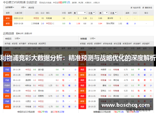 利物浦竞彩大数据分析：精准预测与战略优化的深度解析